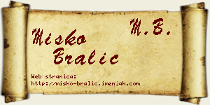 Miško Bralić vizit kartica